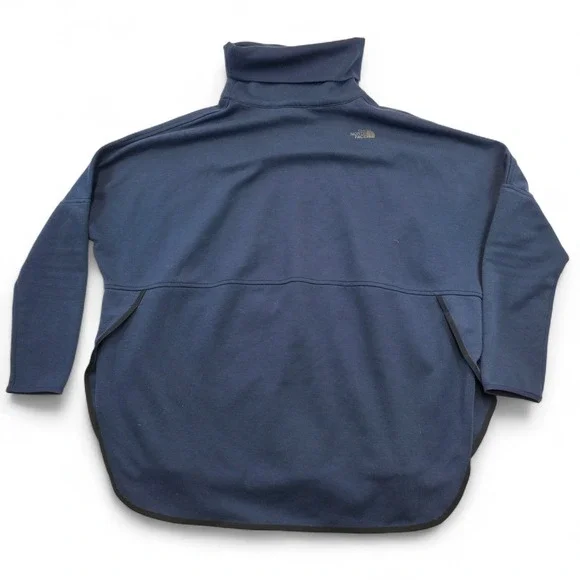 The North Face Women's Navy Blue Fleece Pullover Tunic Top Size S Cozy Funnel - Picture 4 of 8